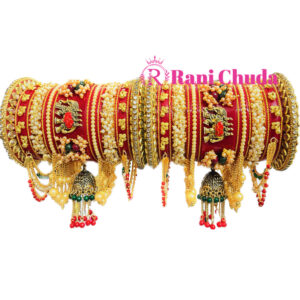 Beautiful Red & Golden Color Bridal Chuda Set, Wedding Choora Set for Women