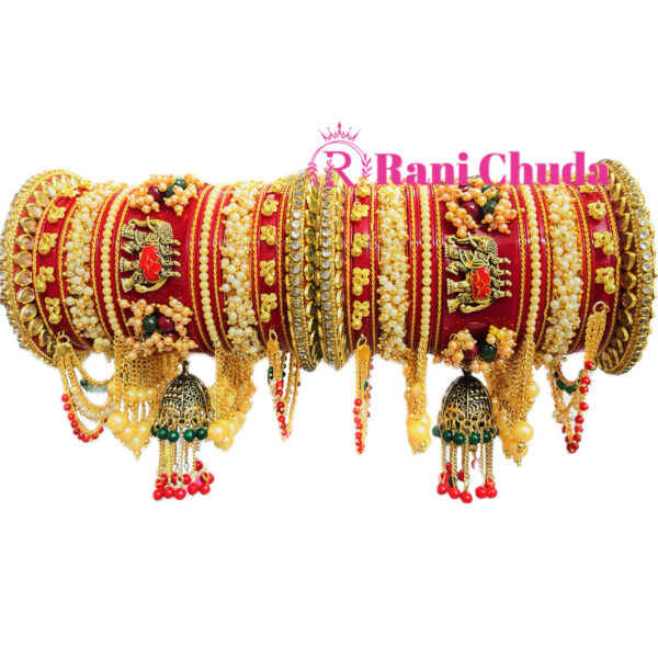 Beautiful Red & Golden Color Bridal Chuda Set, Wedding Choora Set for Women