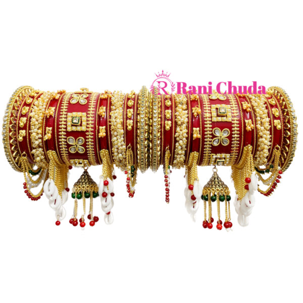 Premium Pearls Kundan Bangles Indian Bridal Jewelry Chuda Set