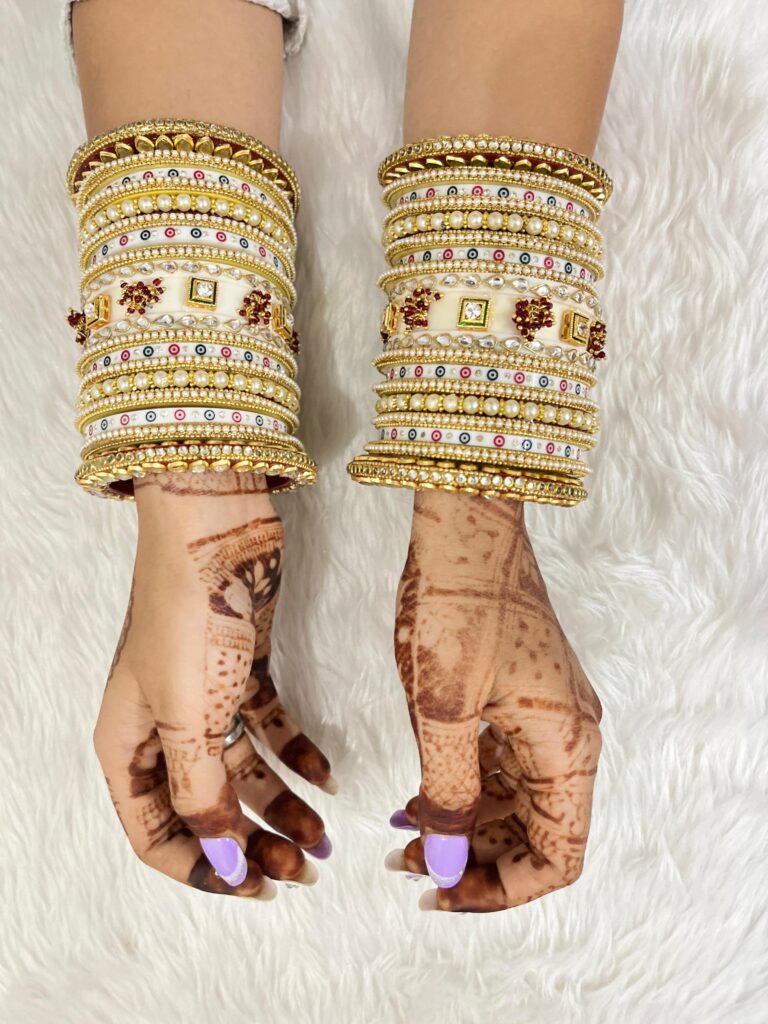 beautiful white chuda sets for bridal